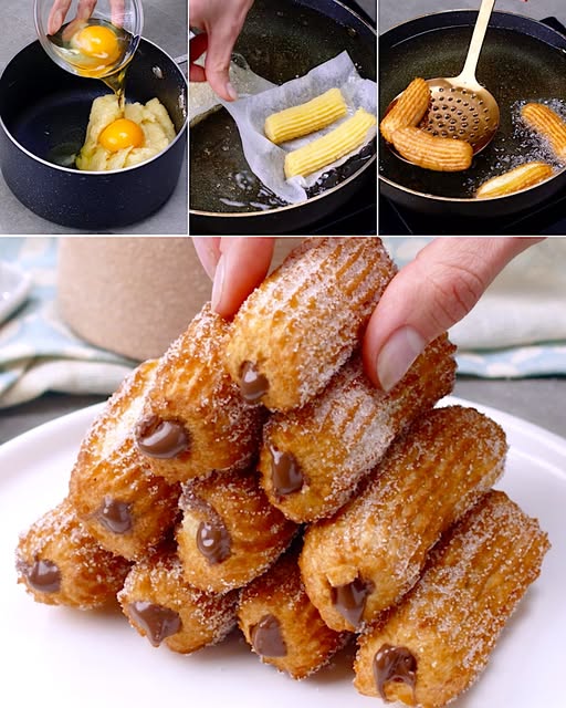 "Churros Rellenos de Crema de Avellanas: La Receta Irresistible"