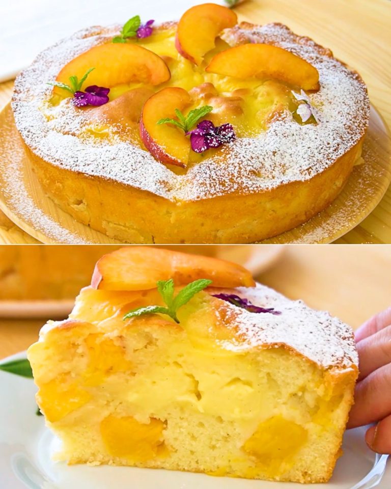 Pastel de Durazno y Crema: ¡Suave Como una Nube!