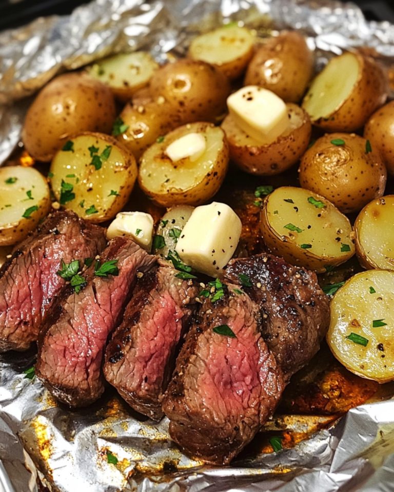 Título: Paquetes de Papas y Bistec con Ajo en Papel Aluminio: ¡Sencillo y Saboroso!