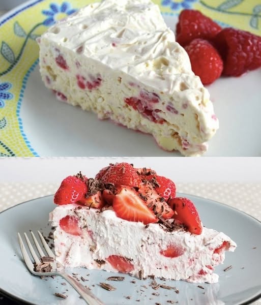 "Tarta Helada de Fresa y Chocolate Blanco: Un Postre Refrescante que se Deshace en la Boca"