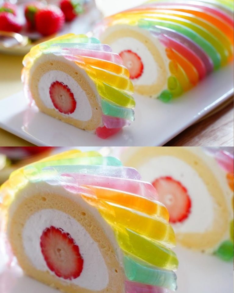 Título: Pastel de Rollo de Gelatina Arcoíris: Un Postre Mágico y Colorido