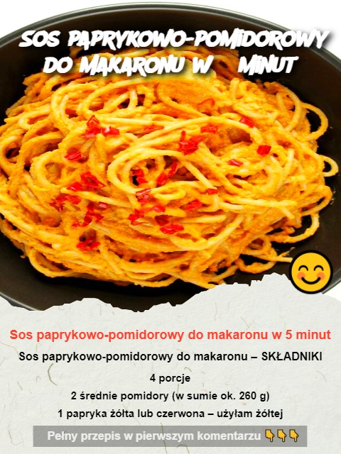 Sos paprykowo-pomidorowy do makaronu w 5 minut