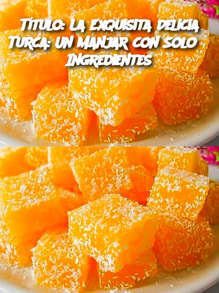 Título: La Exquisita Delicia Turca: Un Manjar con Solo 3 Ingredientes