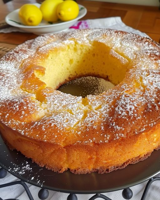 Tarta Esponjosa de Limón: Pastel de 12 Cucharas Sin Báscula