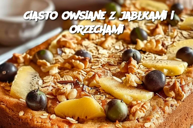 ciasto owsiane z jabłkami i orzechami