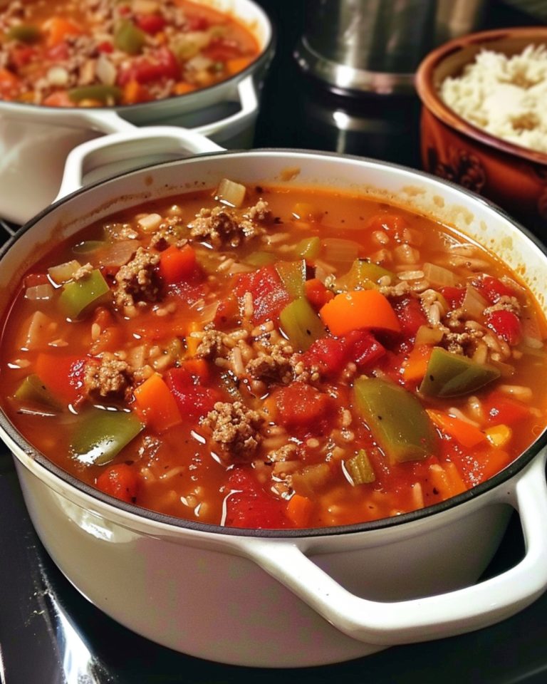 Sopa reconfortante de pimientos rellenos