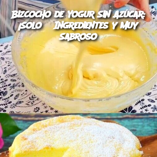 Bizcocho de Yogur Sin Azúcar: ¡Solo 3 Ingredientes y Muy Sabroso