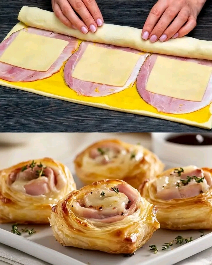 Rollitos de Hojaldre con Jamón y Queso: Un Aperitivo Irresistible