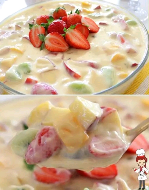 Ensalada de Frutas Cremosa: Un Postre Fresco y Delicioso para Todo el Año