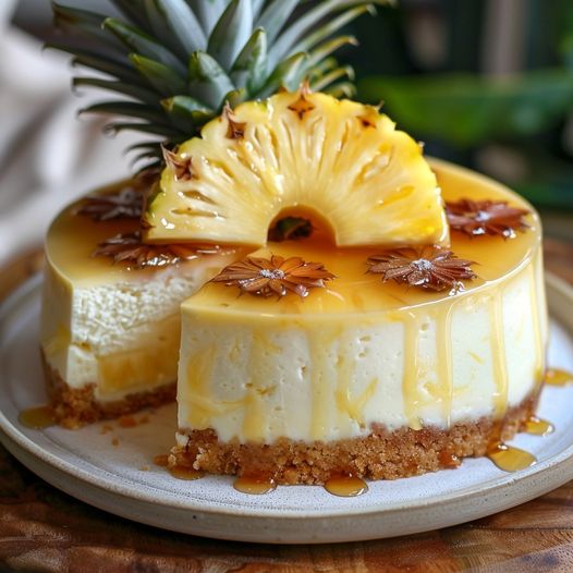 Tarta de Queso con Piña Celestial: El Postre Que Te Hará Soñar 🍍✨