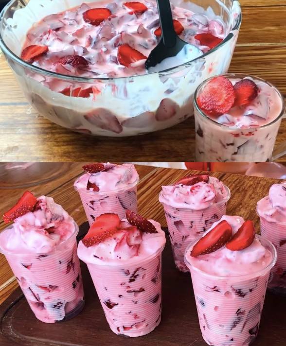 Postre de Fresas y Yogur: Una Delicia con Solo Tres Ingredientes