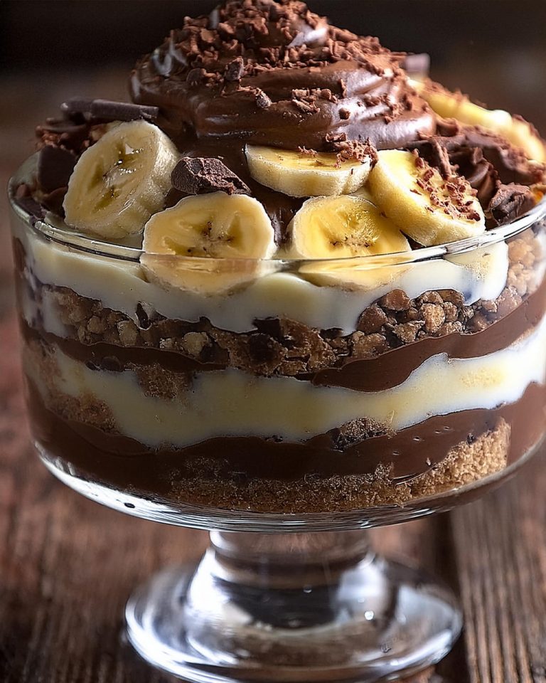 Trifle de Plátano, Mantequilla de Maní y Chocolate: Un Postre Irresistible