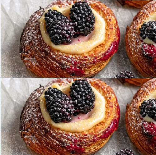 Delicioso Pastel Danés de Queso Crema y Moras