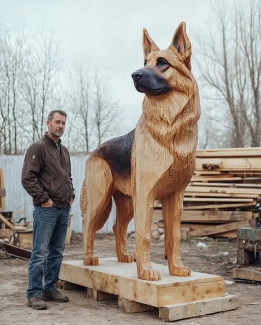 Creación a Mano: Tallado en Madera como Homenaje a un Amigo Fiel"